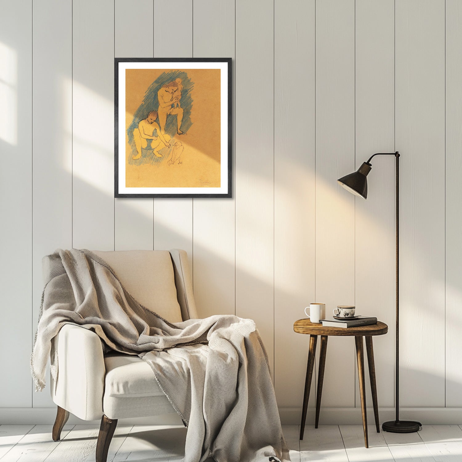 Pablo Picasso Wall Art Feeding Bird Poster Framed Art