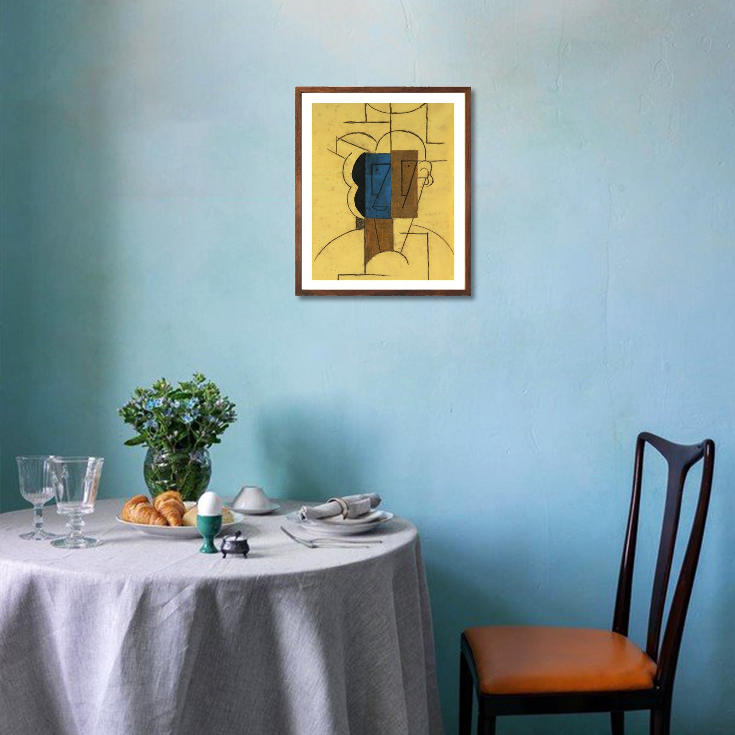 Pablo Picasso Wall Art Head of a man with hat Poster Framed Art