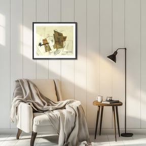 Pablo Picasso Wall Art Pipe,Glass,Bottle of Rum Poster Framed Art