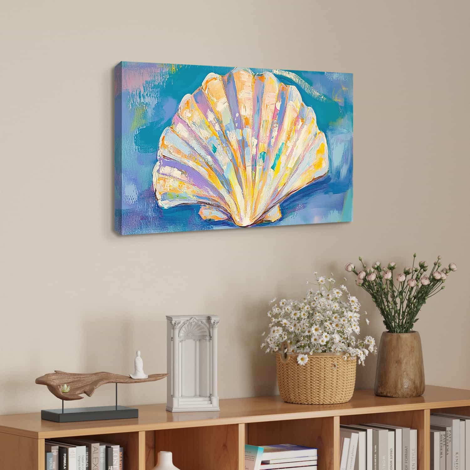 Colored Shell Canvas Art