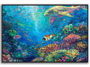 Shark in the colorful undersea world  
