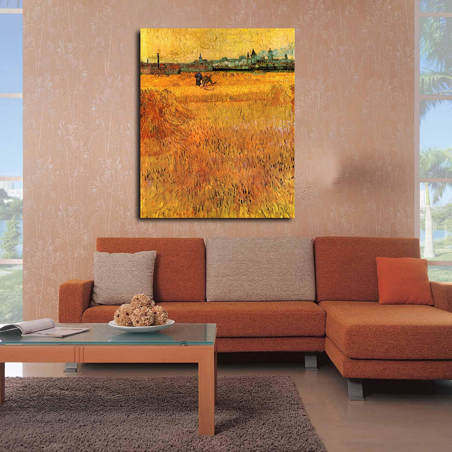 Arles View from the Wheat Fields Canvas Art