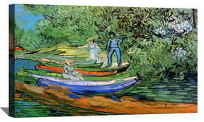Bank of the Oise at Auvers Canvas Art