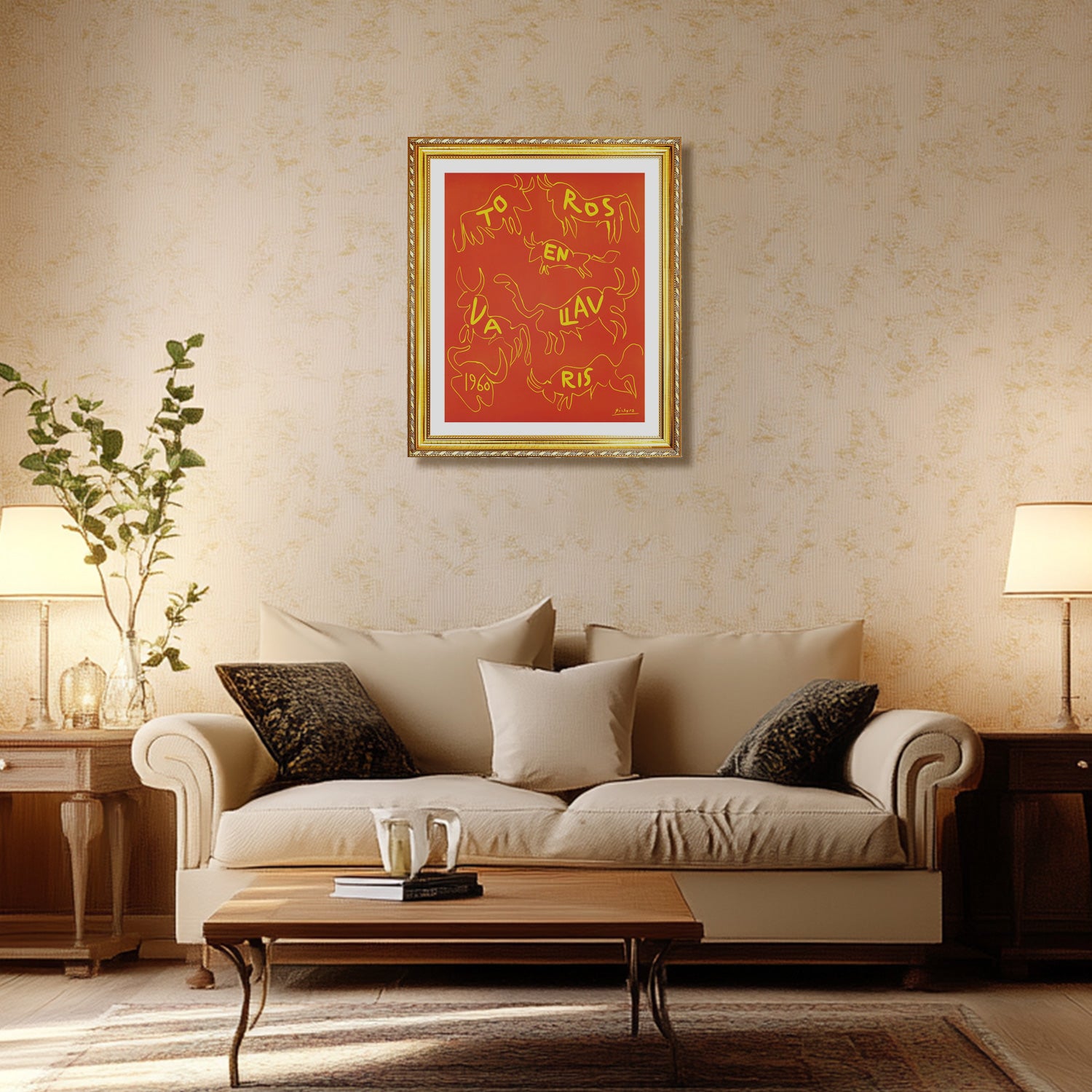 Pablo Picasso Wall Art Bulls In Vallauris Poster Framed Art