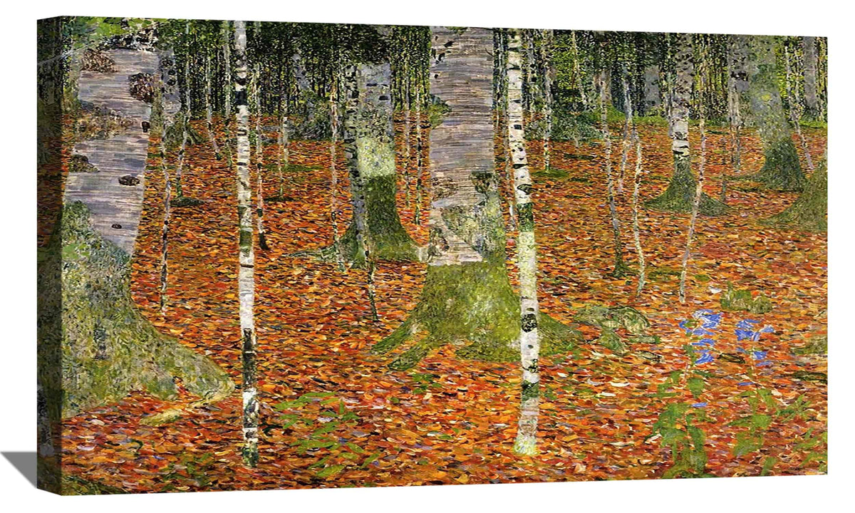 Farmhouse With Birch Trees Canvas Art