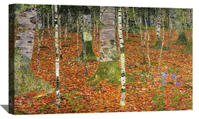 Farmhouse With Birch Trees Canvas Art