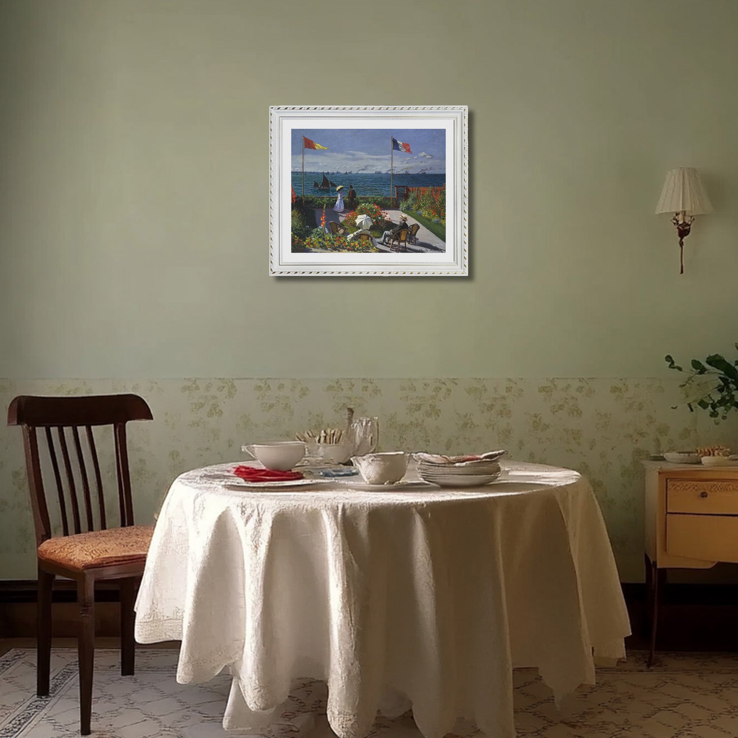 Claude Monet Wall Art Garden At Sainte Adresse Poster Framed