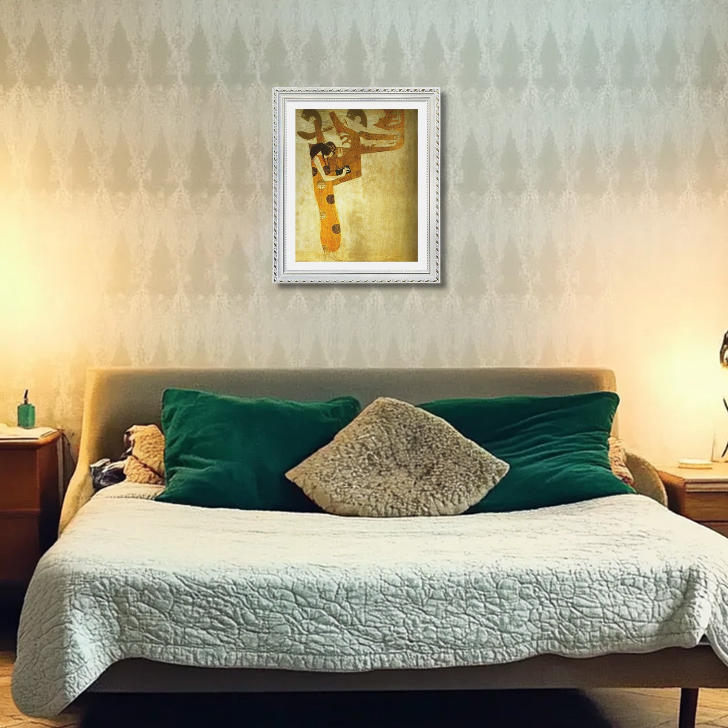 Gustav Klimt Wall Art The Longing For Happiness Poster Framed Klimt Art