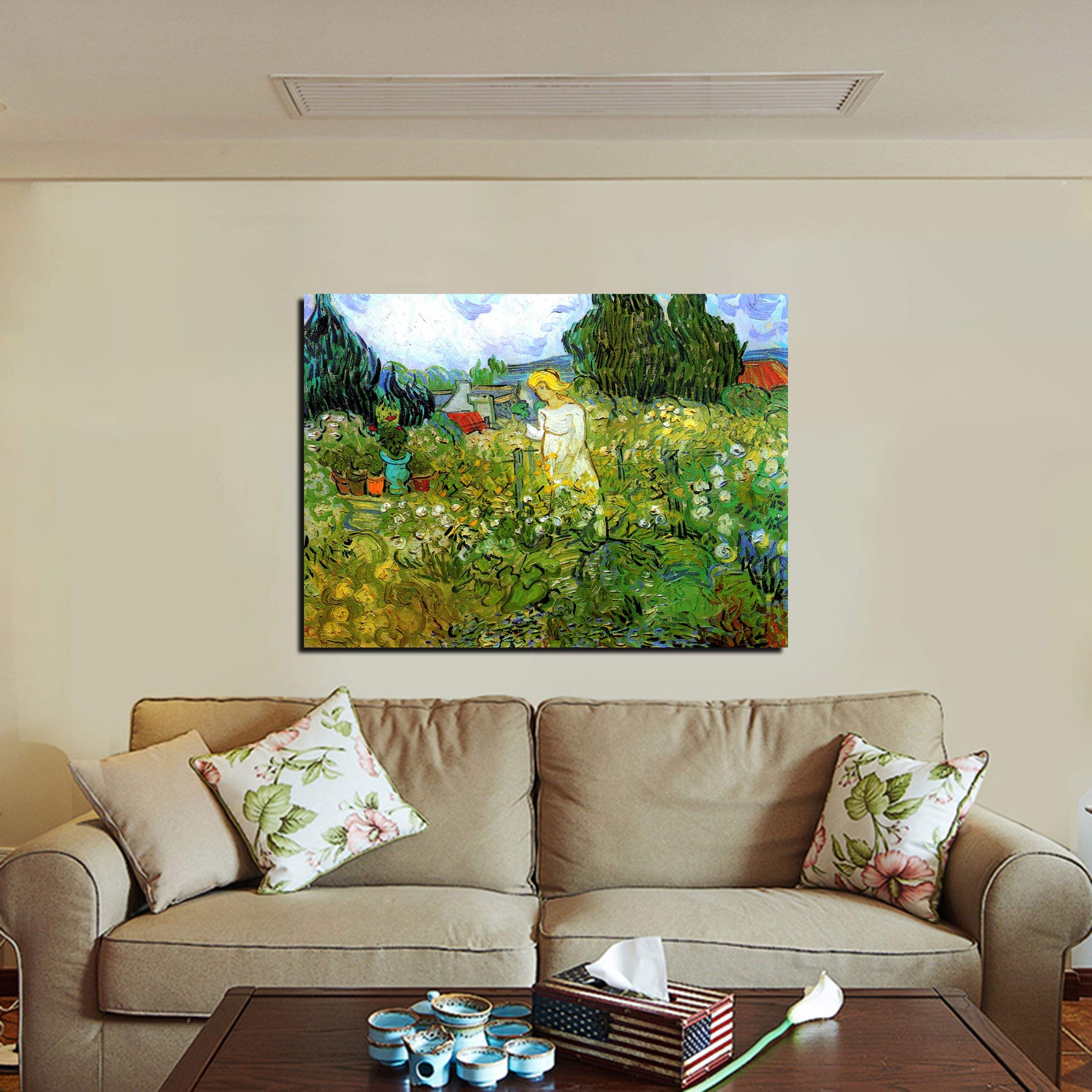Landscape With The Chateau Of Auvers At Sunset Canvas Art