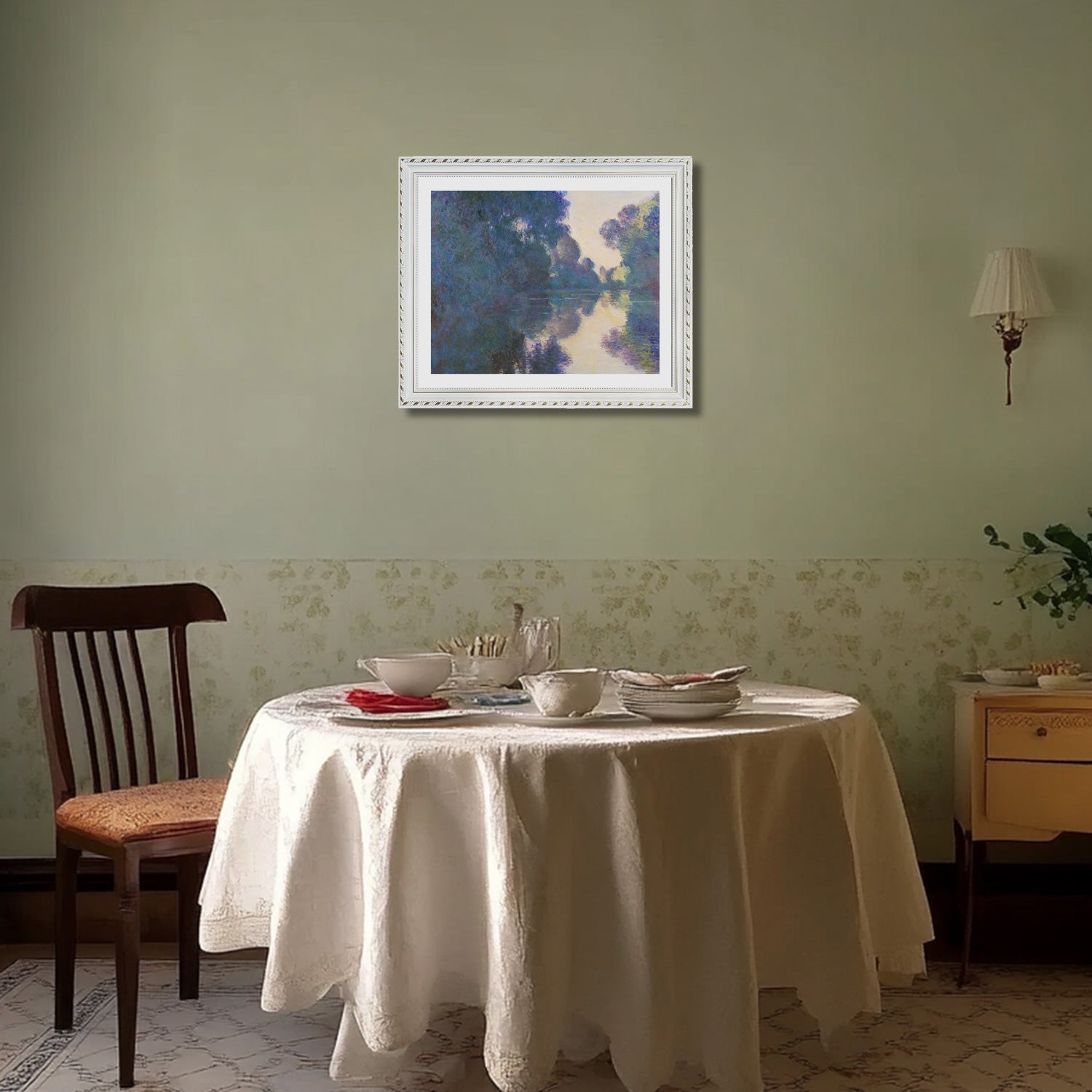 Claude Monet Wall Art Morning On The Seine Near Giverny Poster Framed