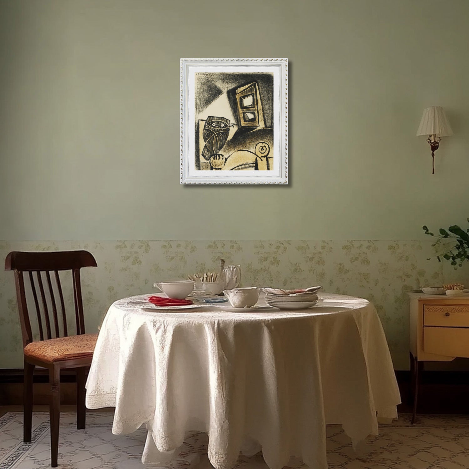 Pablo Picasso Wall Art Owl In The Chair Poster Framed Art