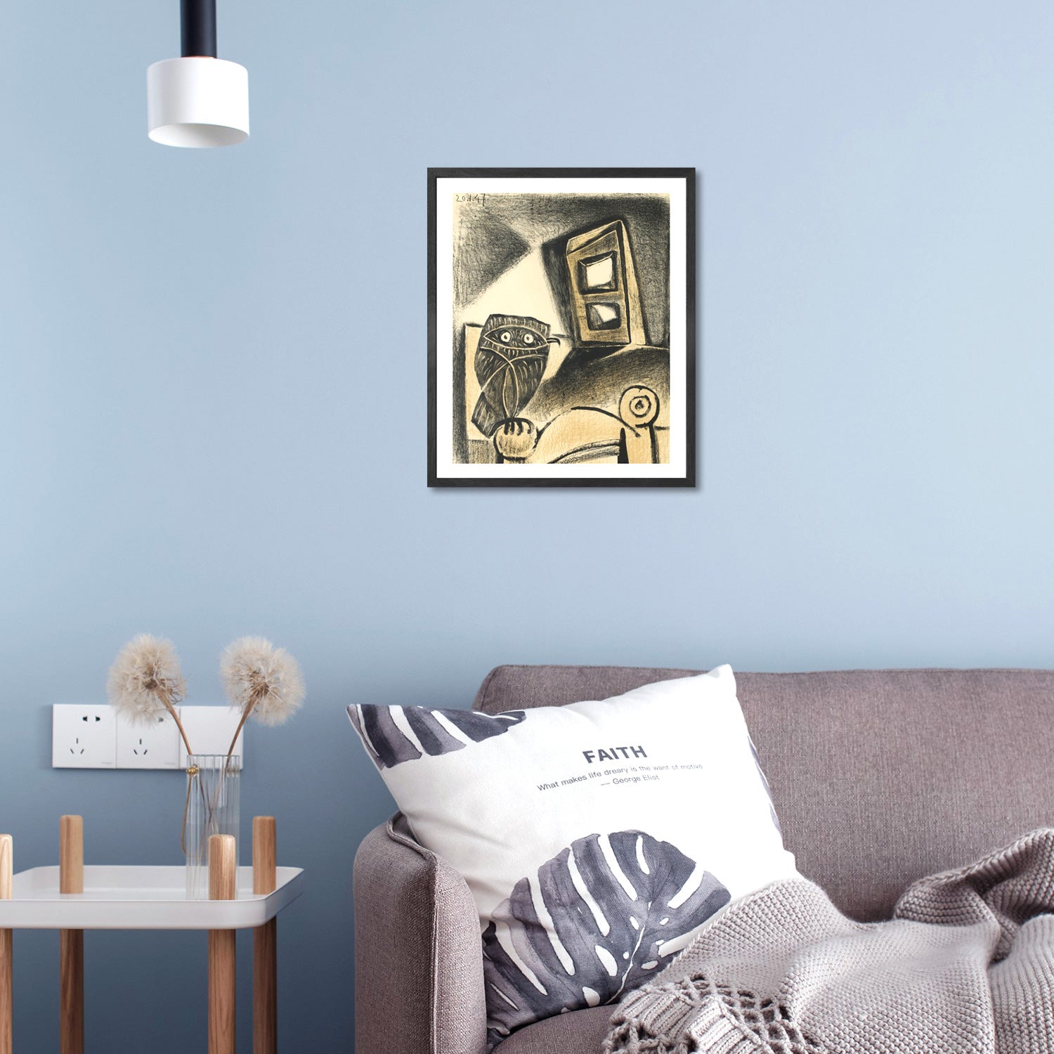 Pablo Picasso Wall Art Owl In The Chair Poster Framed Art