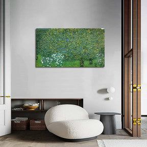 Rosebushes Under The Trees Canvas Art