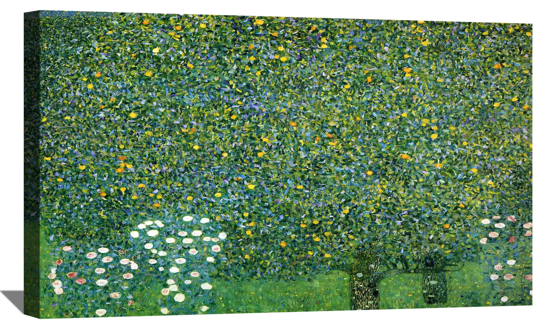 Rosebushes Under The Trees Canvas Art