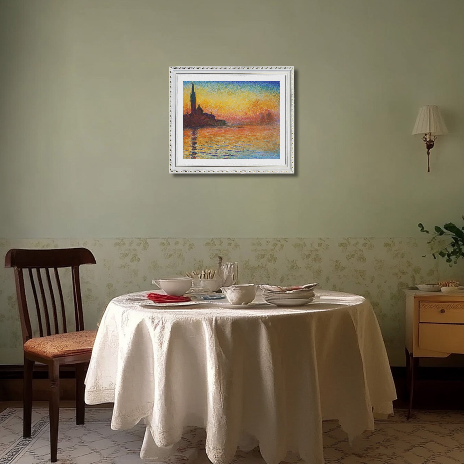 Claude Monet Wall Art San Giorgio Maggiore At Dusk Poster Framed