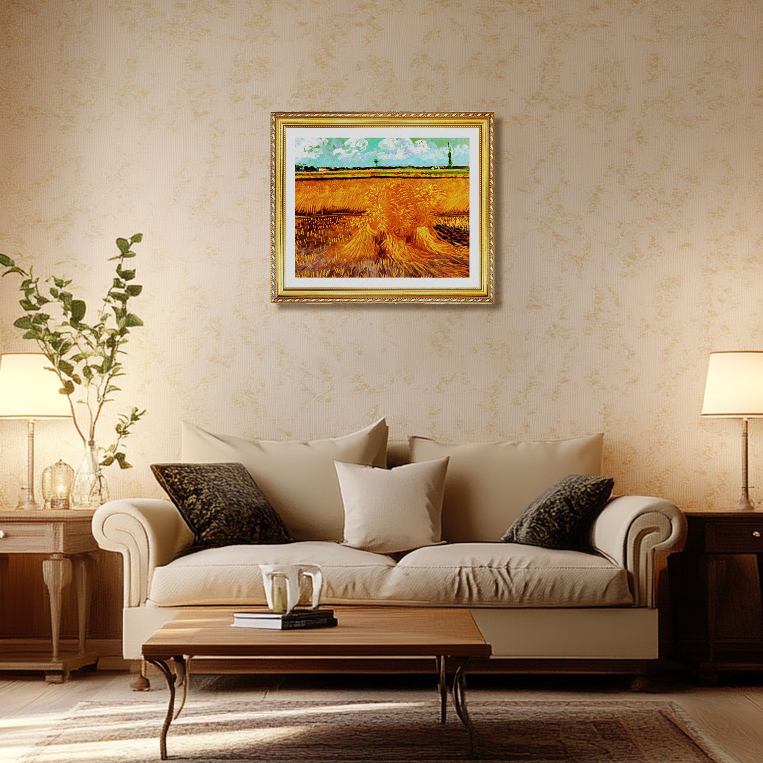 Vincent Van Gogh The Wheat Field With Sheaves Wall Art Van Gogh Poster