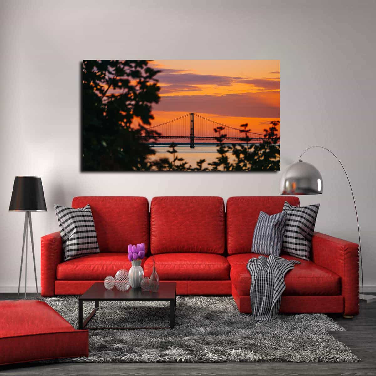 Golden Gate Bridge Sunset Canvas Art