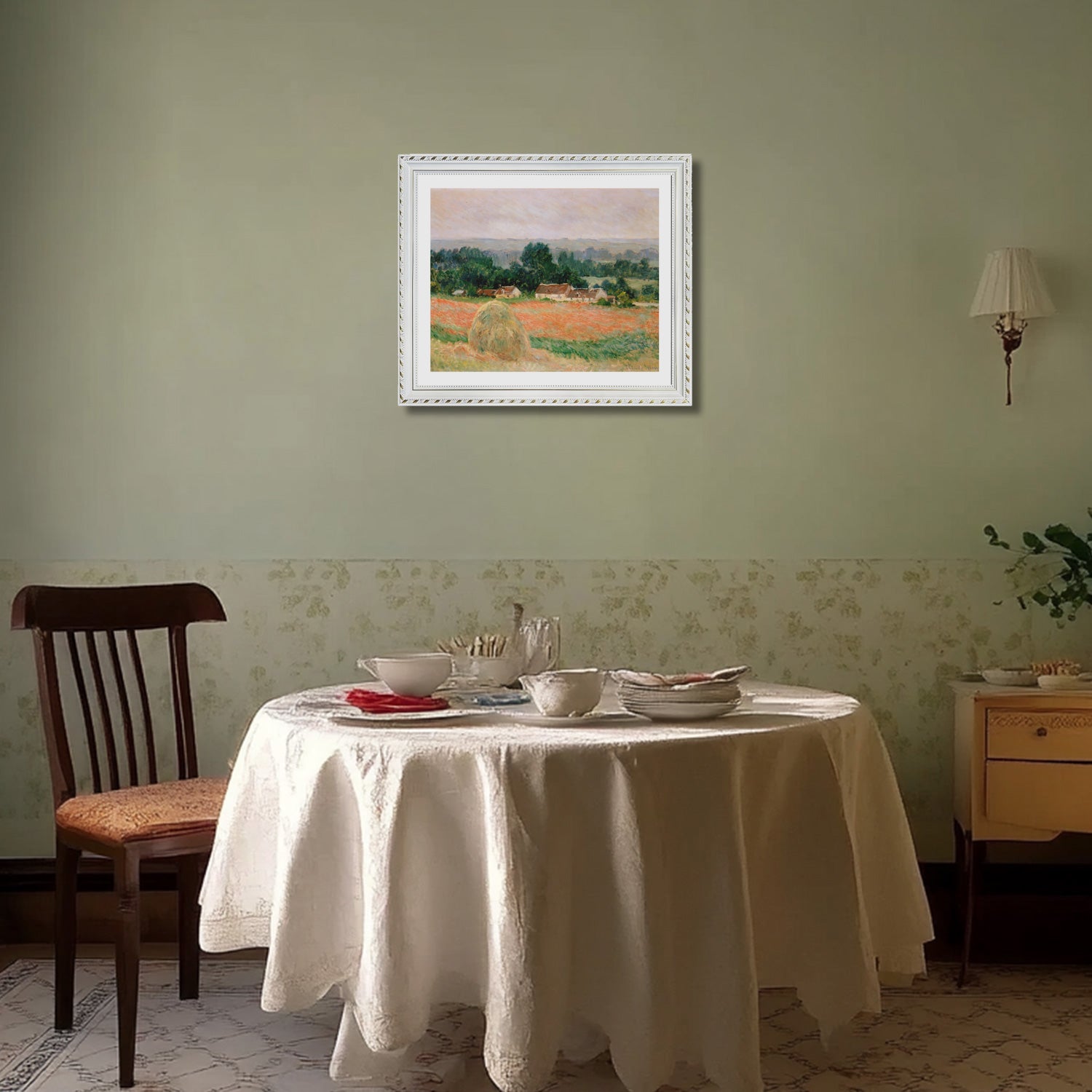 Claude Monet Wall Art Haystack At Giverny Poster Framed