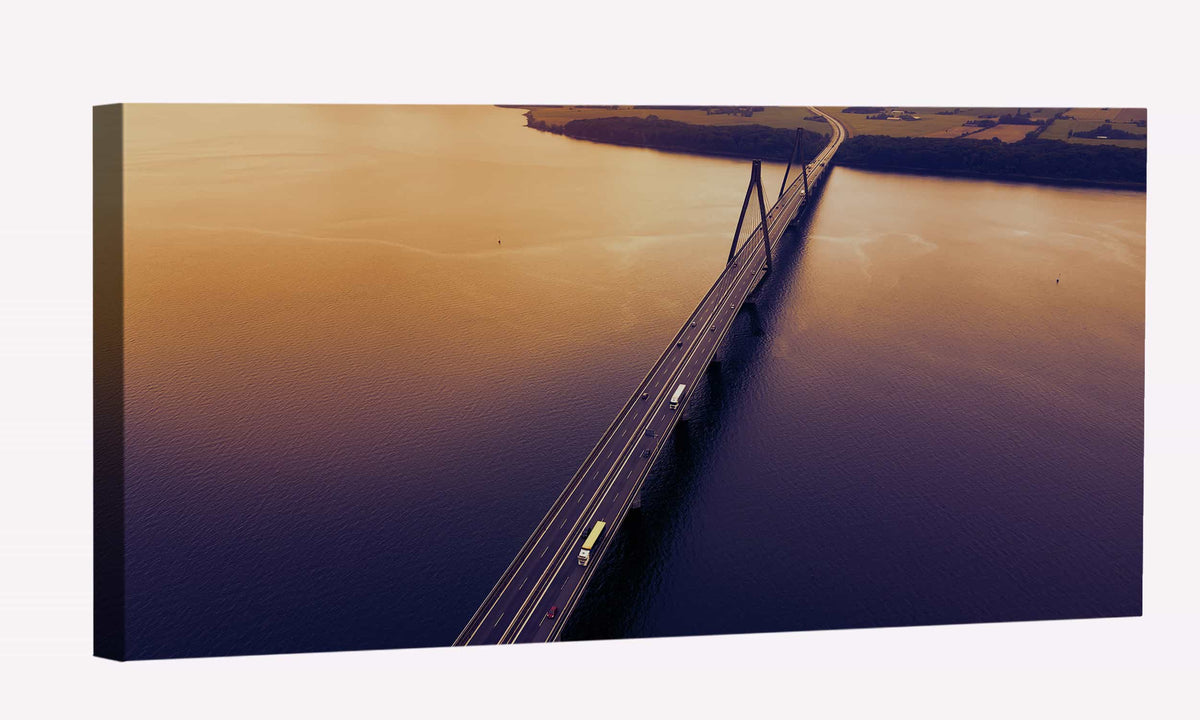 Highway Bridge Evening Canvas Art