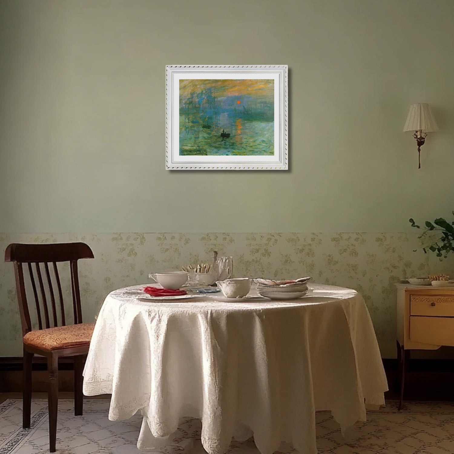 Claude Monet Wall Art Impression Of Sunrise Poster Framed