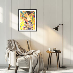 Gustav Klimt Wall Art Lady With Fan Poster Framed Klimt Art