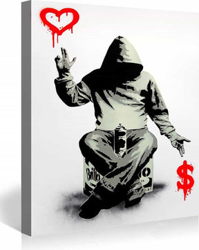 Love Over Money Canvas Art