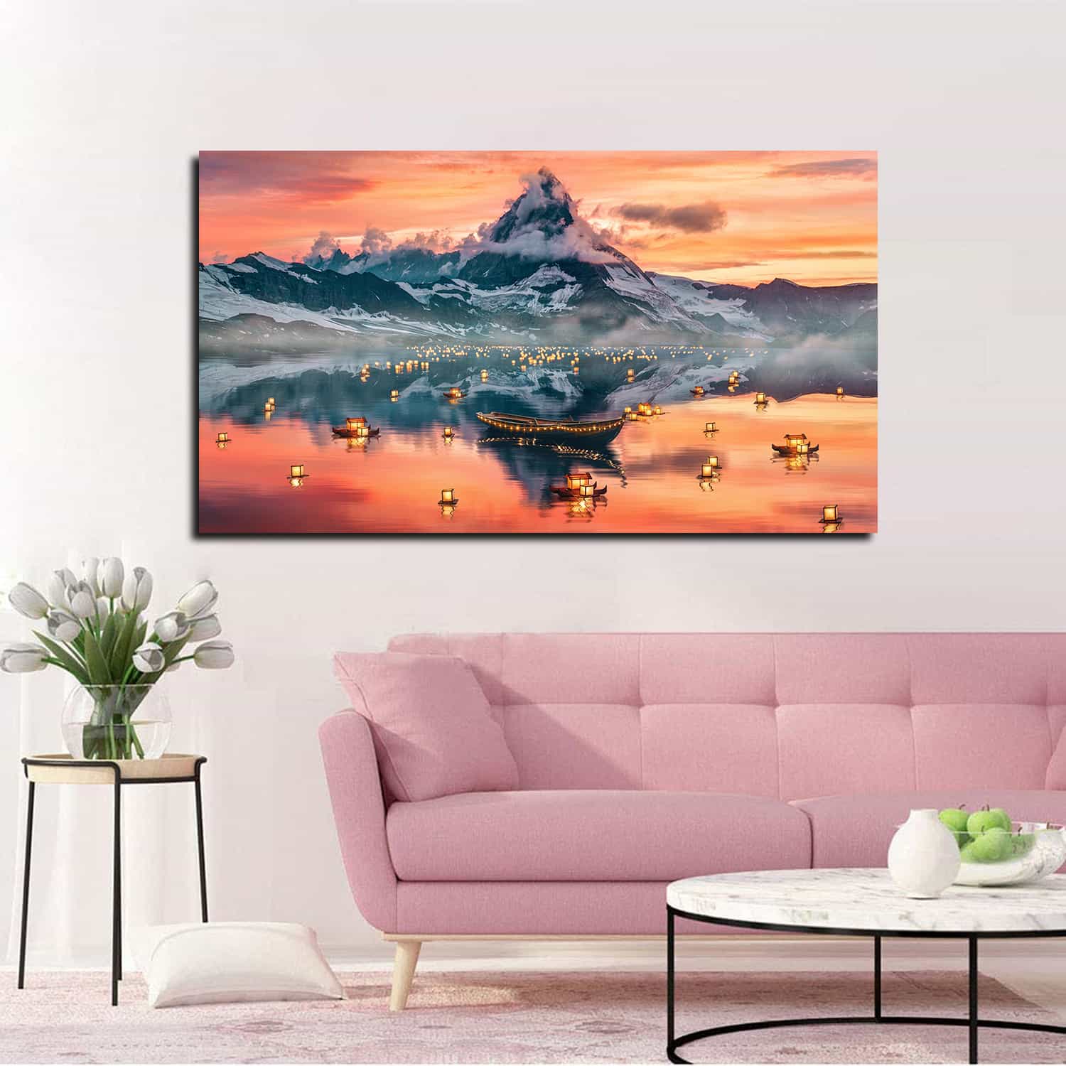 Row Into The Lights Canvas Art