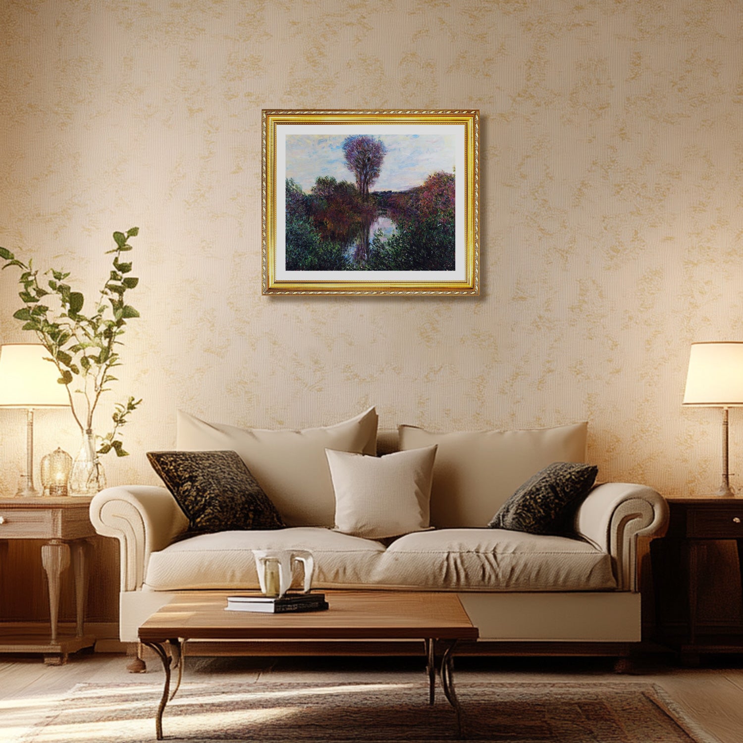 Claude Monet Wall Art Small Branch Of The Seine Poster Framed
