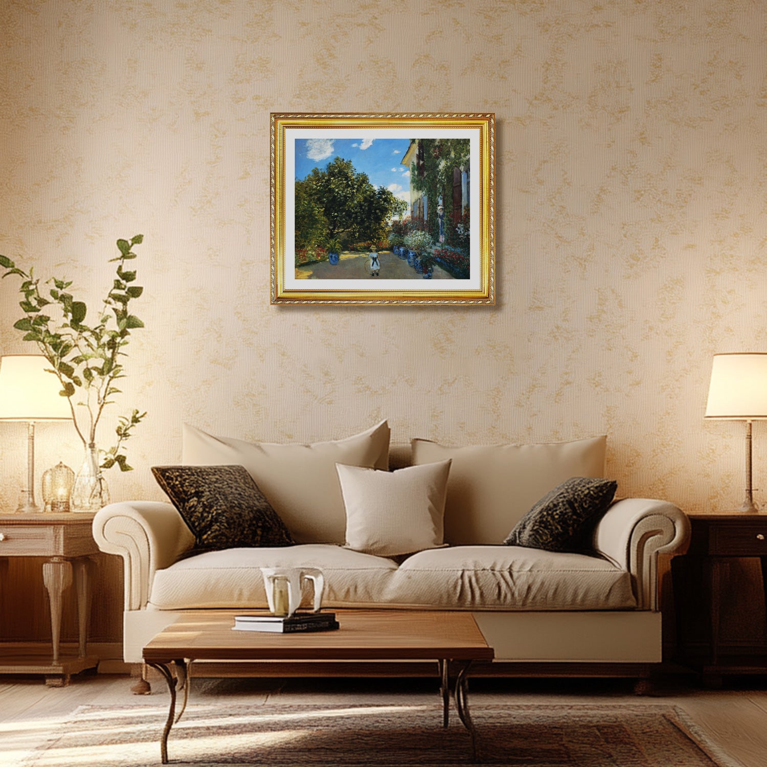 Claude Monet Wall Art The Artists House At Argenteuil Poster Framed