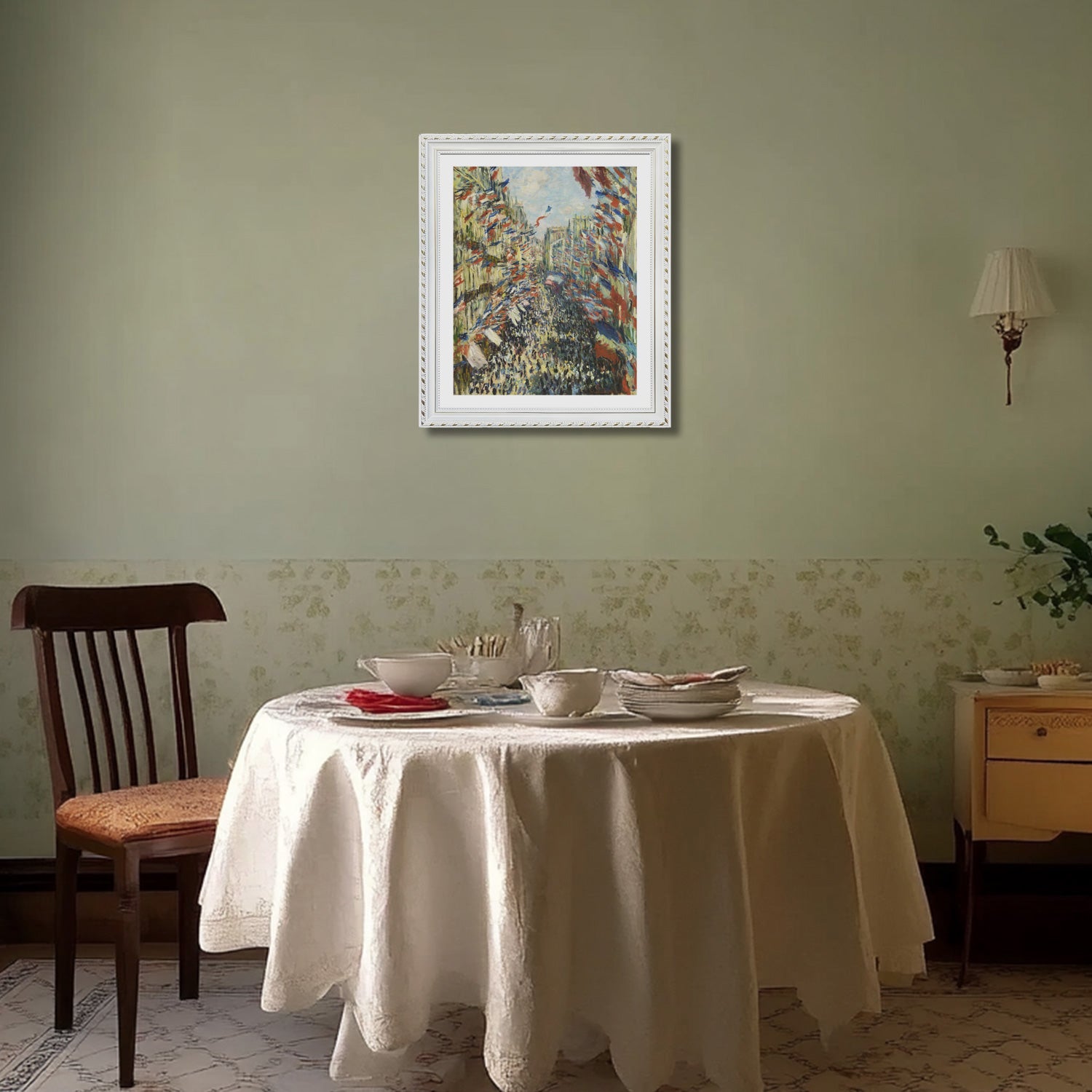 Claude Monet Wall Art The Rue Montorgueil In Paris Poster Framed