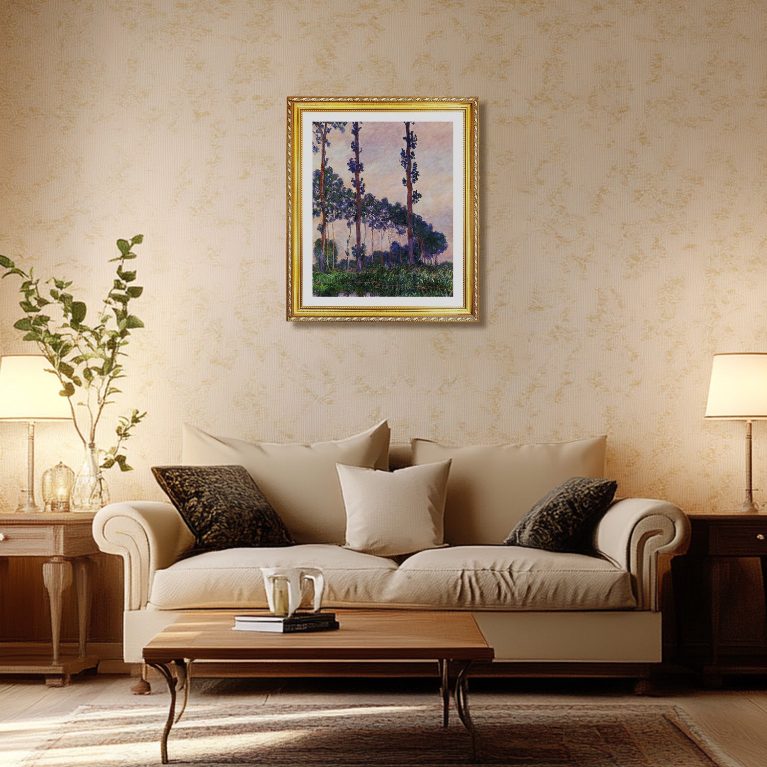 Claude Monet Wall Art Three Trees In Grey Weather Poster Framed